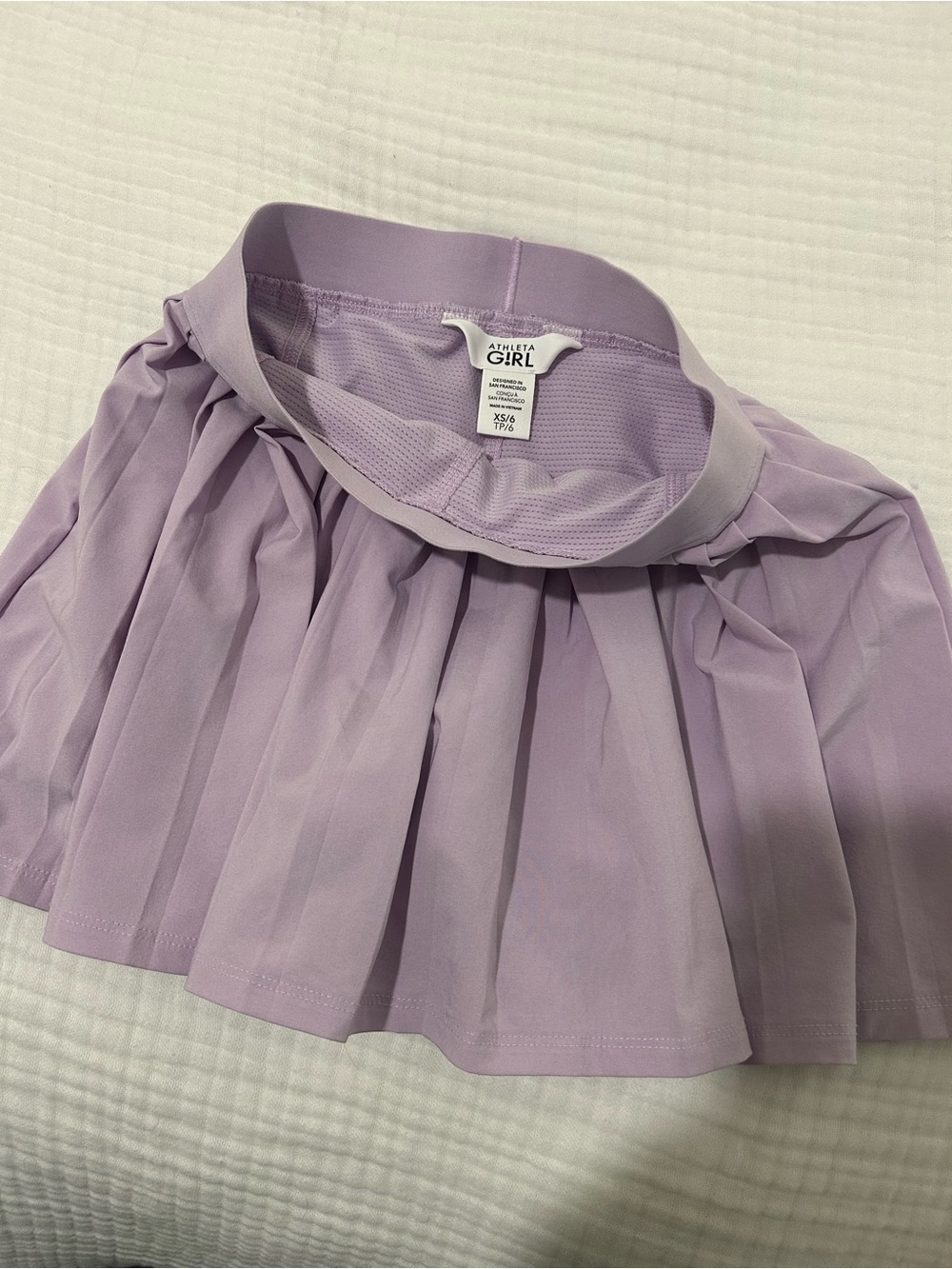 Athleta Girl Lavender Pleated Skater Skirt